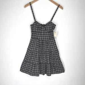 No Boundaries Plaid Tiered Flannel Babydoll Mini Dress XXS Goth Punk Sweetheart